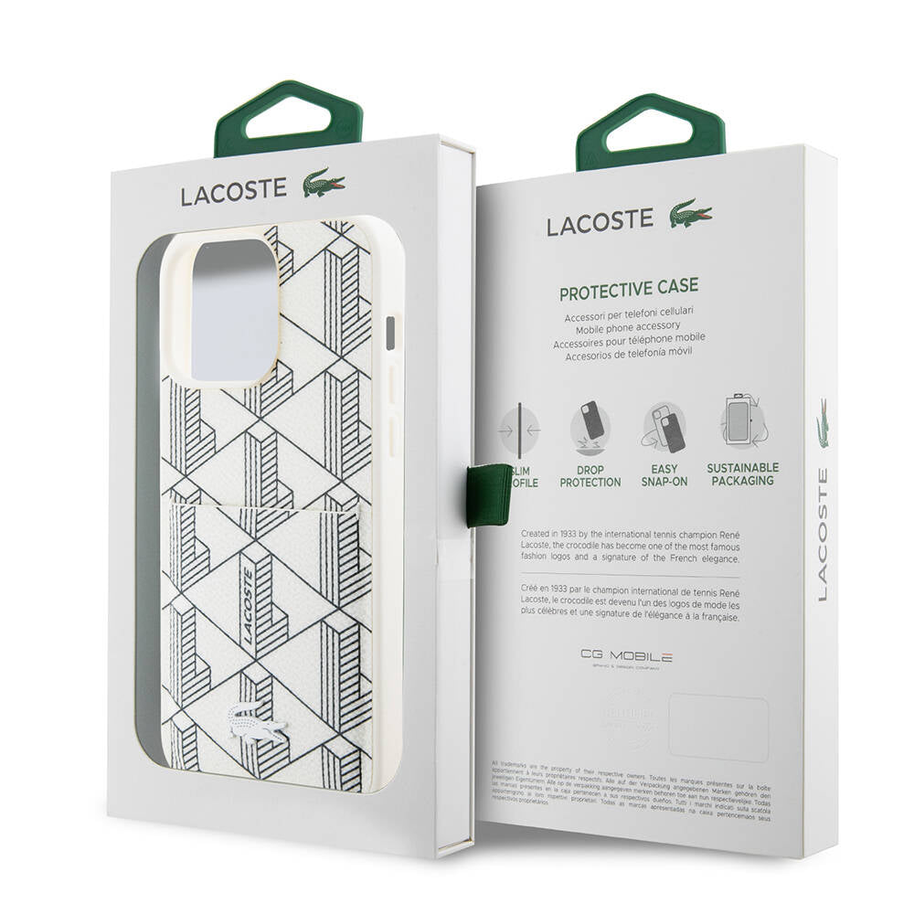 Lacoste iPhone 15 Pro Orjinal Lisanslı Magsafe Şarj Özellikli PU Deri Görünümlü Kartlıklı Karışık Monogram Desenli Telefon Kılıfı - 15 Lacoste iPhone 15 Pro Orjinal Lisanslı Magsafe Şarj Özellikli PU Deri Görünümlü Kartlıklı Karışık Monogram Desenli Telefon Kılıfı - 15